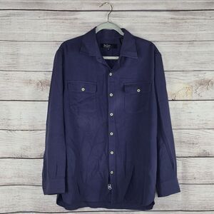 Nat Nast Men's Long Sleeve Button Up Silk Blend Camp Shirt Medium Luxury Casual